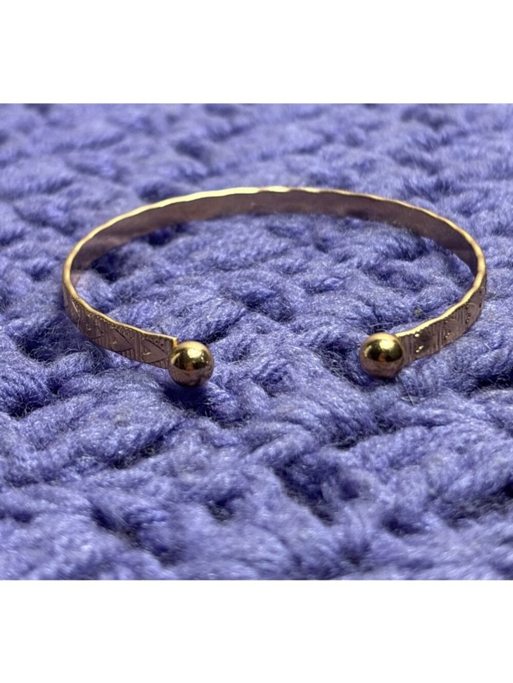 Goldtone Hearts Cuff Bracelet 7 inches - Picture 3 of 4